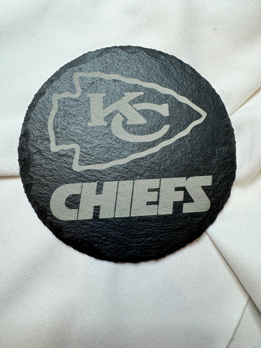 Chiefs Slate Coaster - Round