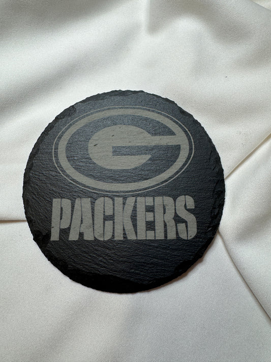 Packers Slate Coaster Round