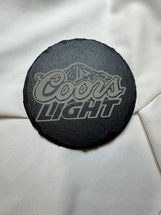 Coors Light Slate Coaster Round
