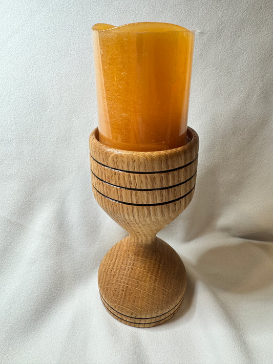 Oak Lathe Turned candle holder