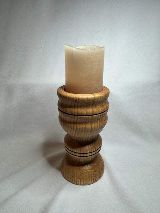 Oak Lathe Turned candle holder