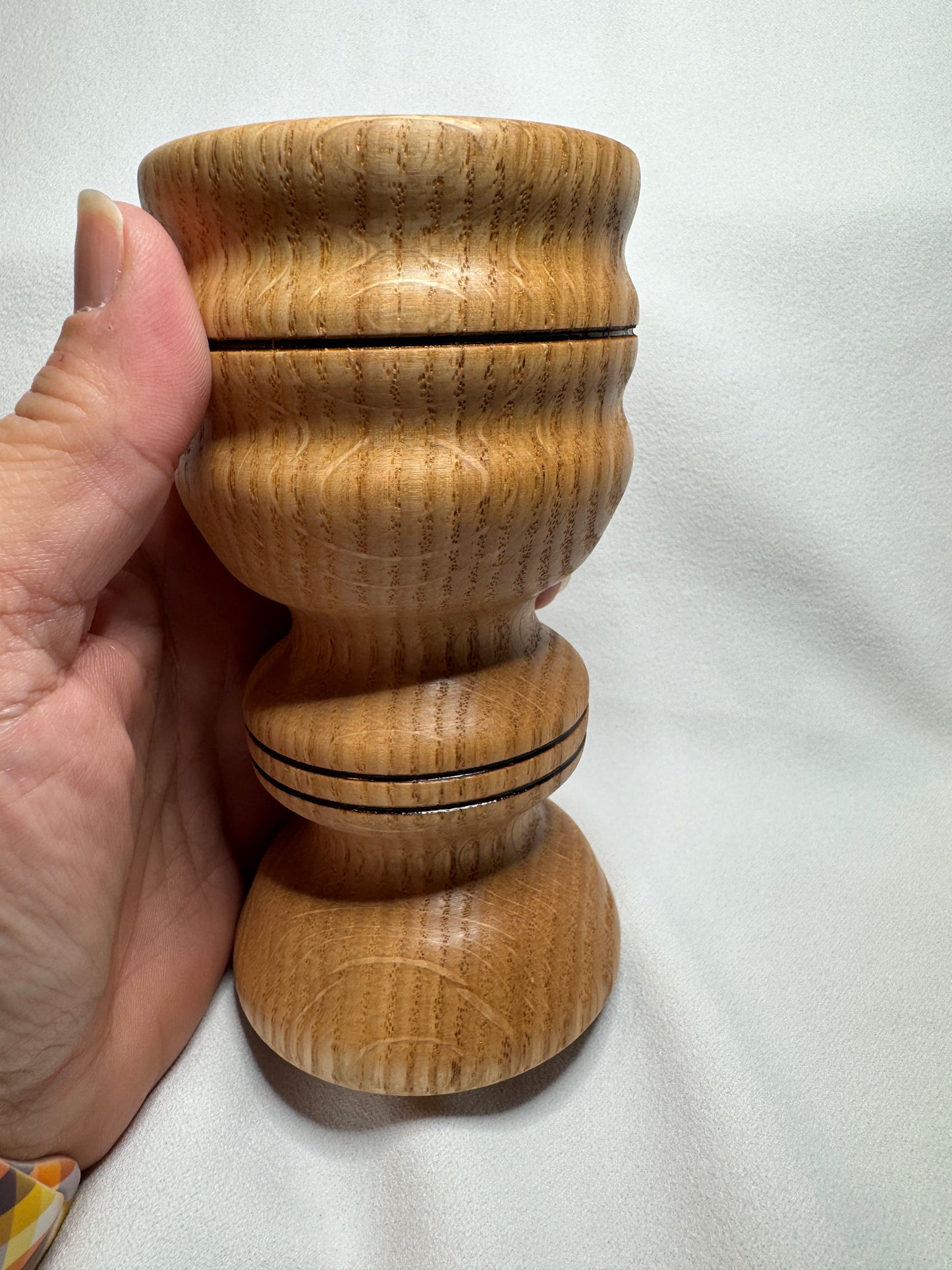 Oak Lathe Turned candle holder