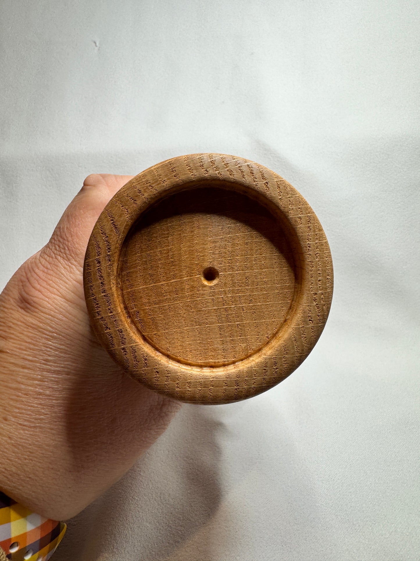 Oak Lathe Turned candle holder