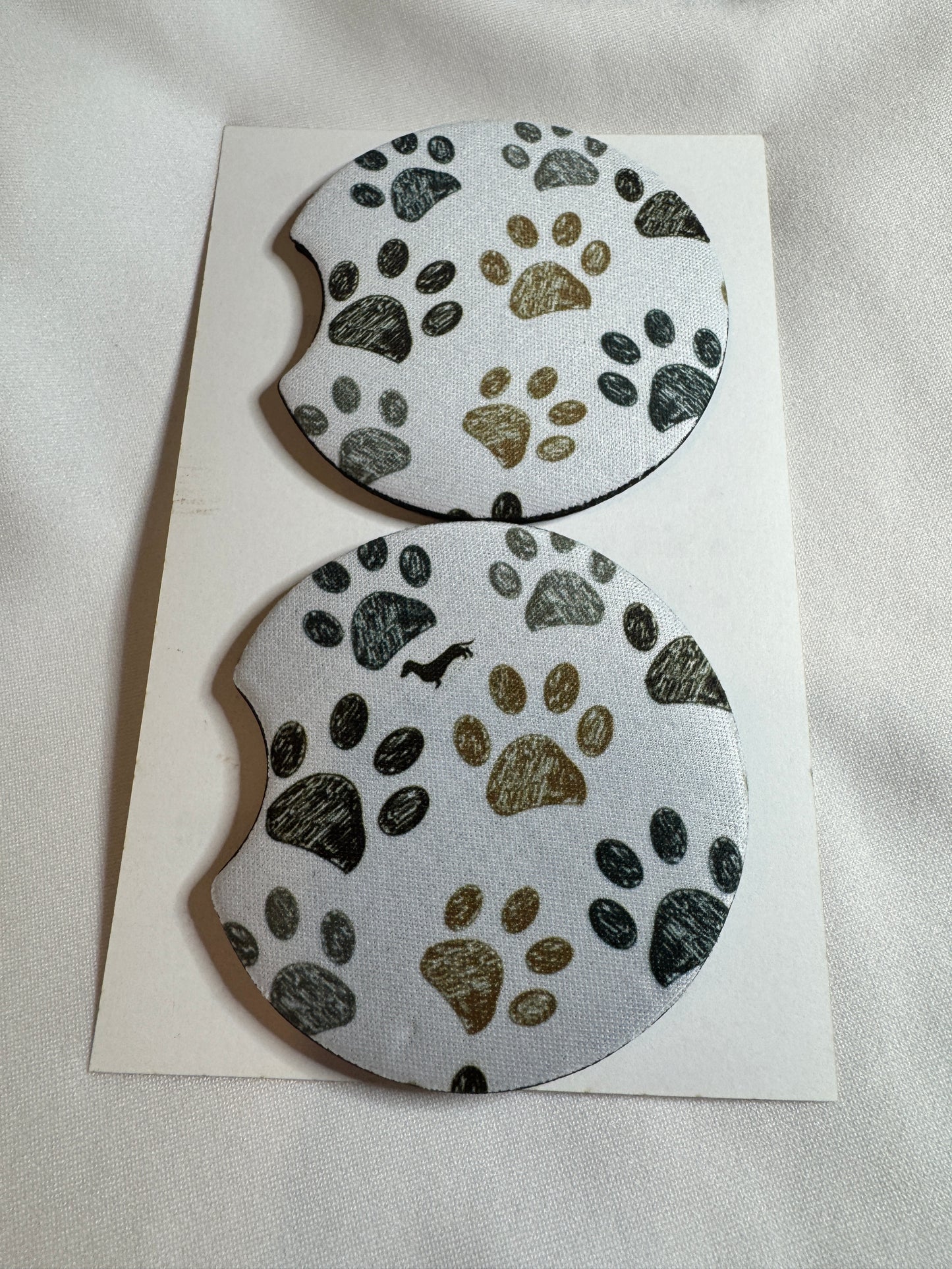 Multi Paw Print Car Coasters