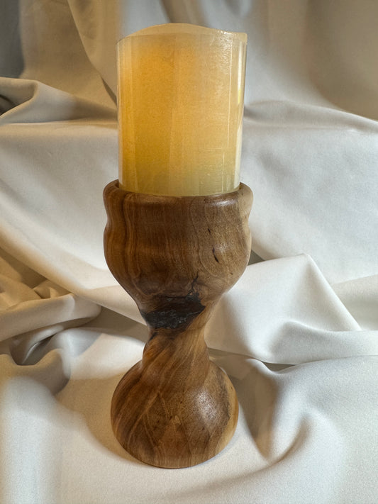 Cherry & Resin Lathe Turned Candle Holder