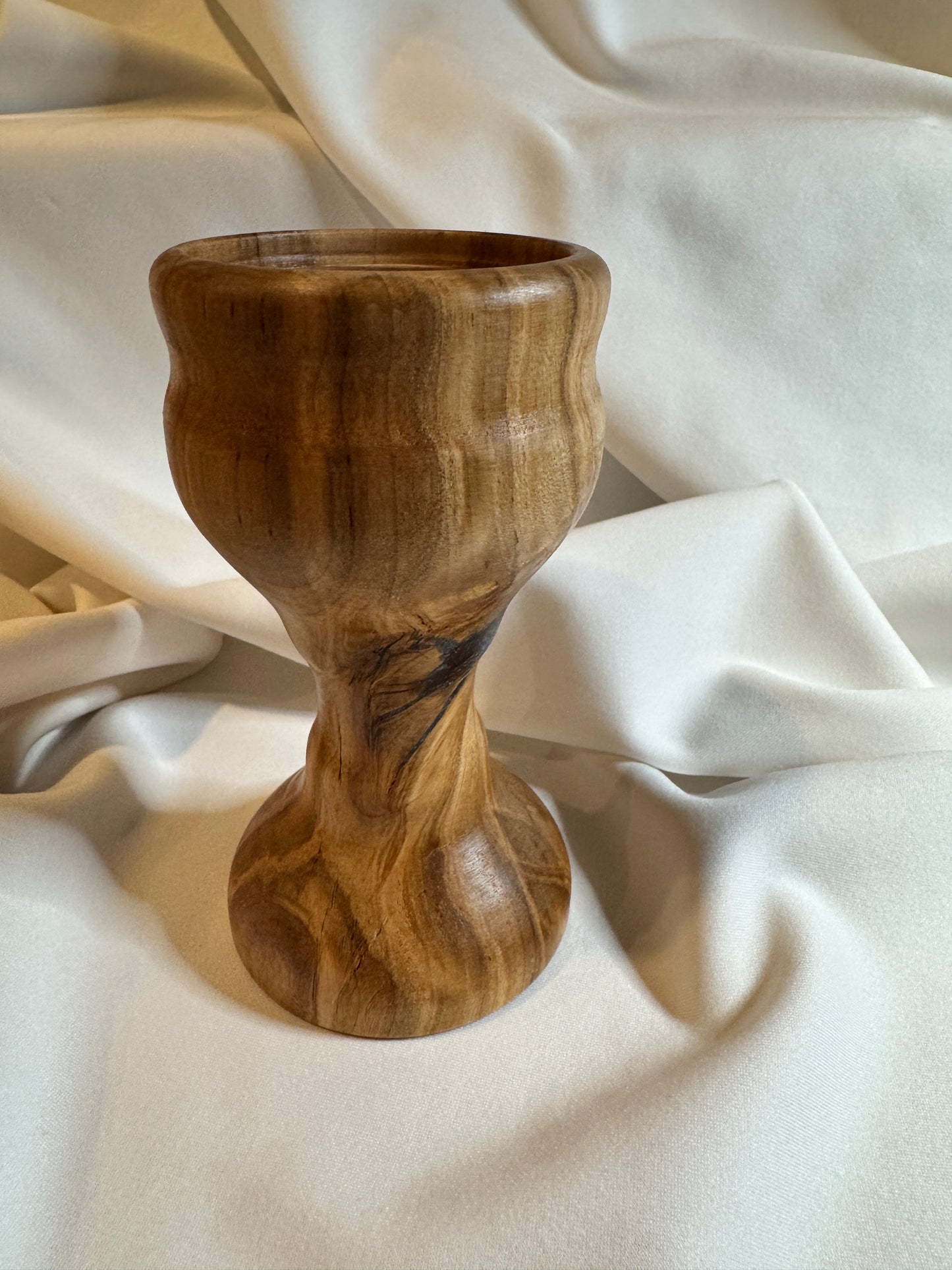 Cherry & Resin Lathe Turned Candle Holder