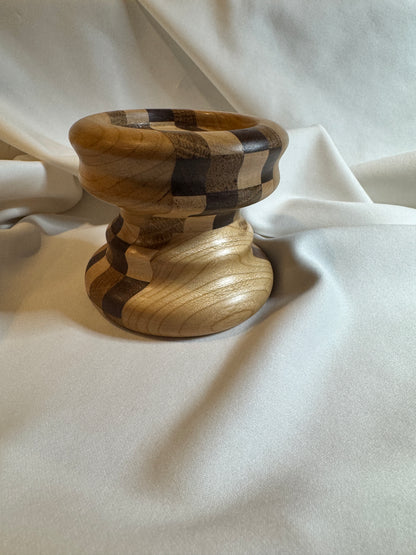 Cherry, Maple, Walnut and Oak Lathe Turned Candle Holder
