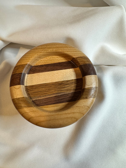 Cherry, Maple, Walnut and Oak Lathe Turned Candle Holder
