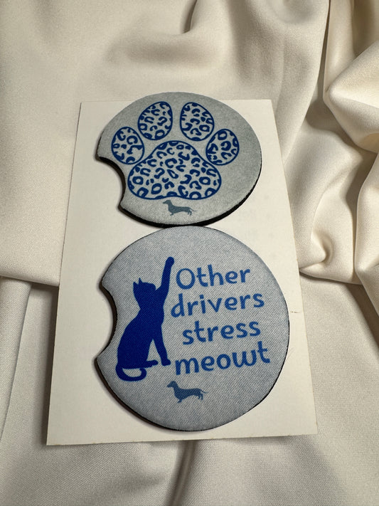 Other Drivers Stress Meowt Car Coaster