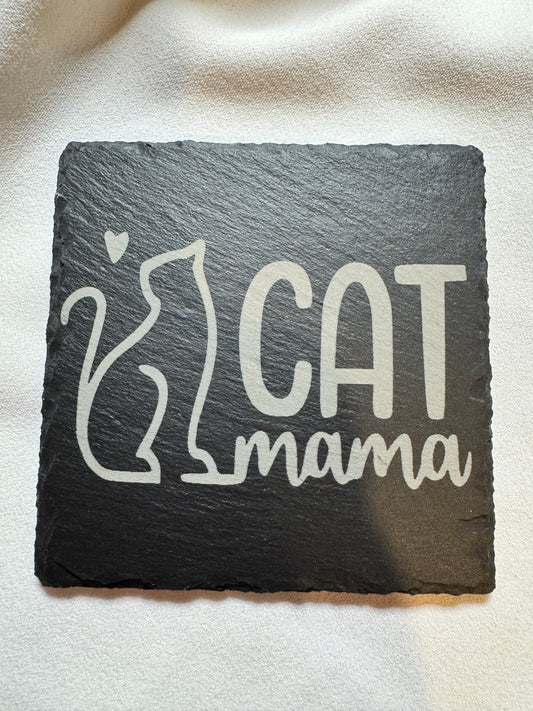 Cat mama slate coaster