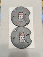 Cat with Glasses Car Coasters