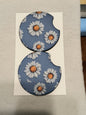 Blue with white flowers Car Coasters
