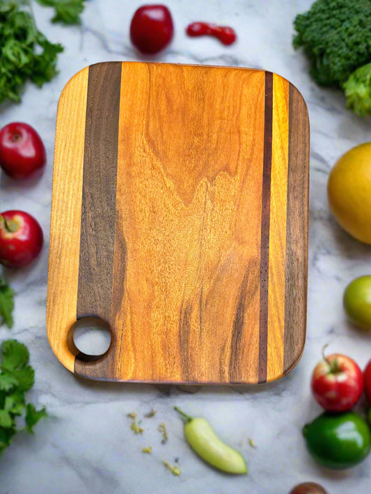 Cherry, Walnut, Padauk & Canary Wood Cutting Board