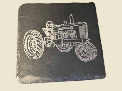 Tractor Image slate coaster