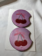 Cherries and Bows Car Coasters