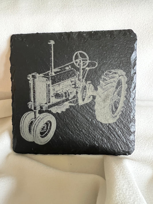 Tractor Image slate coaster