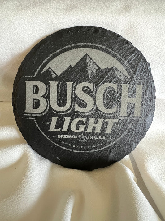 Busch 💡slate coaster (Round)