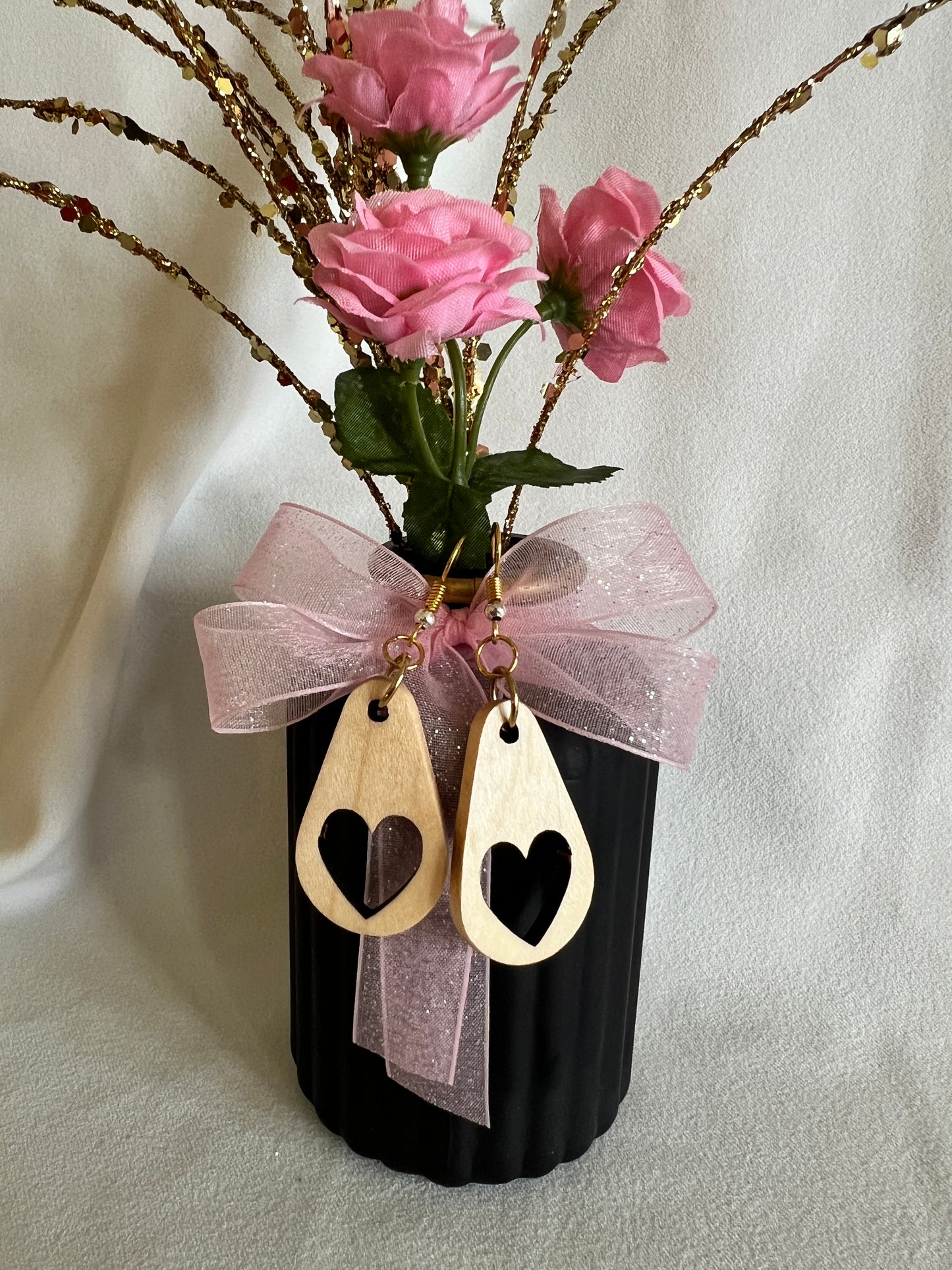 Maple open heart Earrings