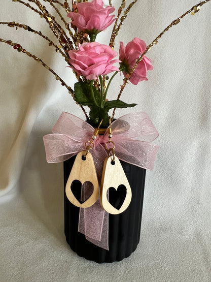Maple open heart Earrings