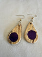 Spalted Maple and Purple Resin Earrings