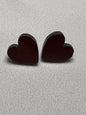 Bloodwood Heart Stud Earrings