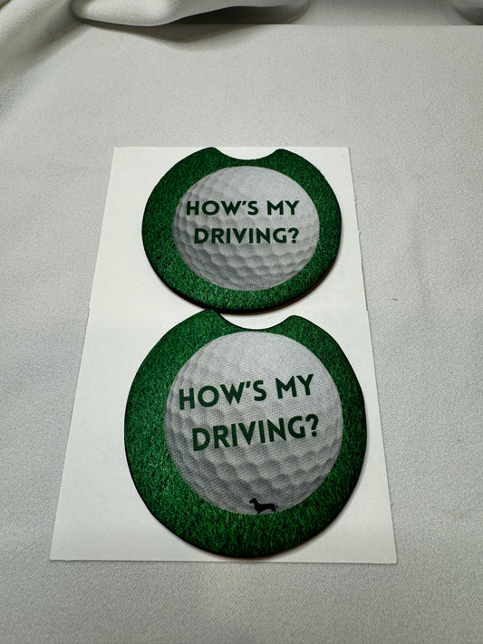 How's my Driving Golf Ball Car Coasters