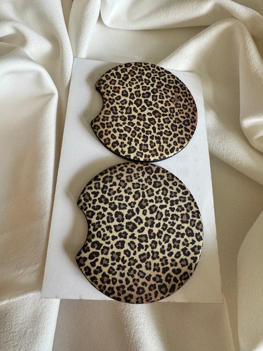 Leopard Print Car Coasters