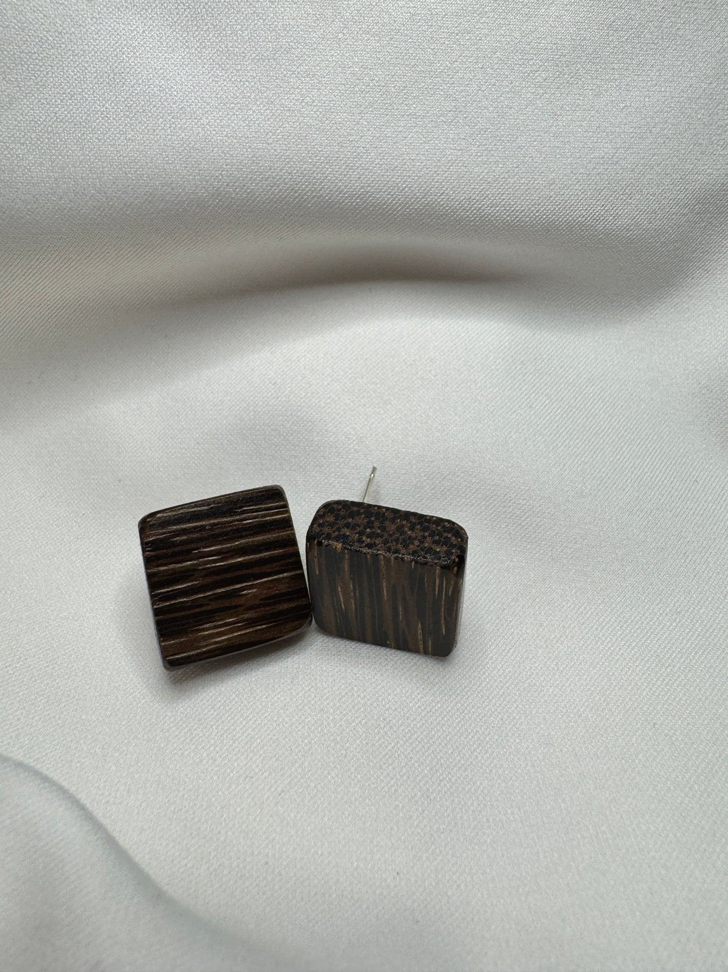 Black Ebony Stud Earrings