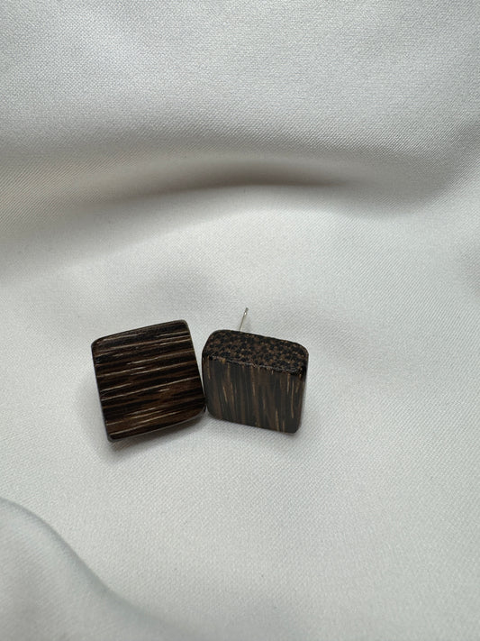 Black Ebony Stud Earrings