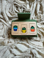 Small Hand Painted Laser Engraved Wood Claw Hair Clips