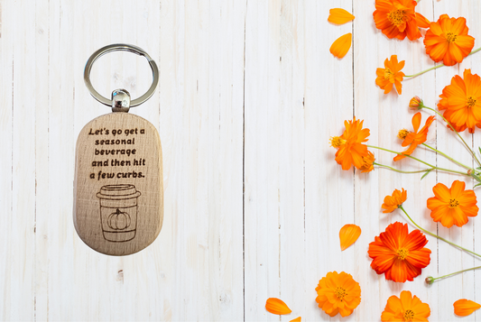 Keychain with humorous text 