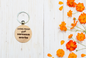 Living proof that sarcasm works Wood Keychain