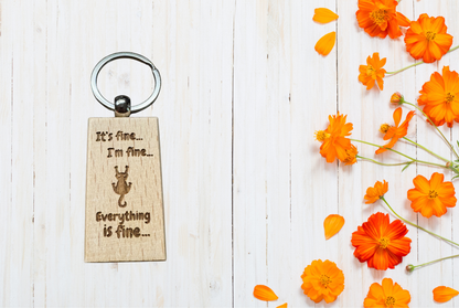 Wood Keychain with hilarious text 