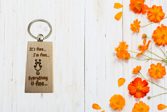 Keychain with humorous text 