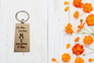 Keychain with humorous text 