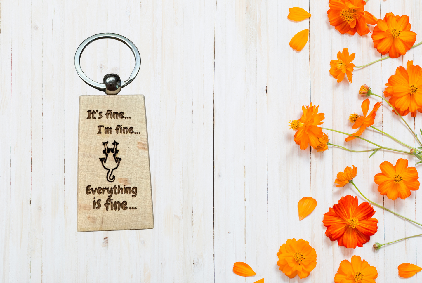 Wood Keychain with hilarious text 