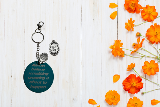 Keychain with motivational quote 