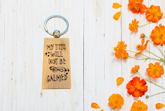 Keychain with humorous text 