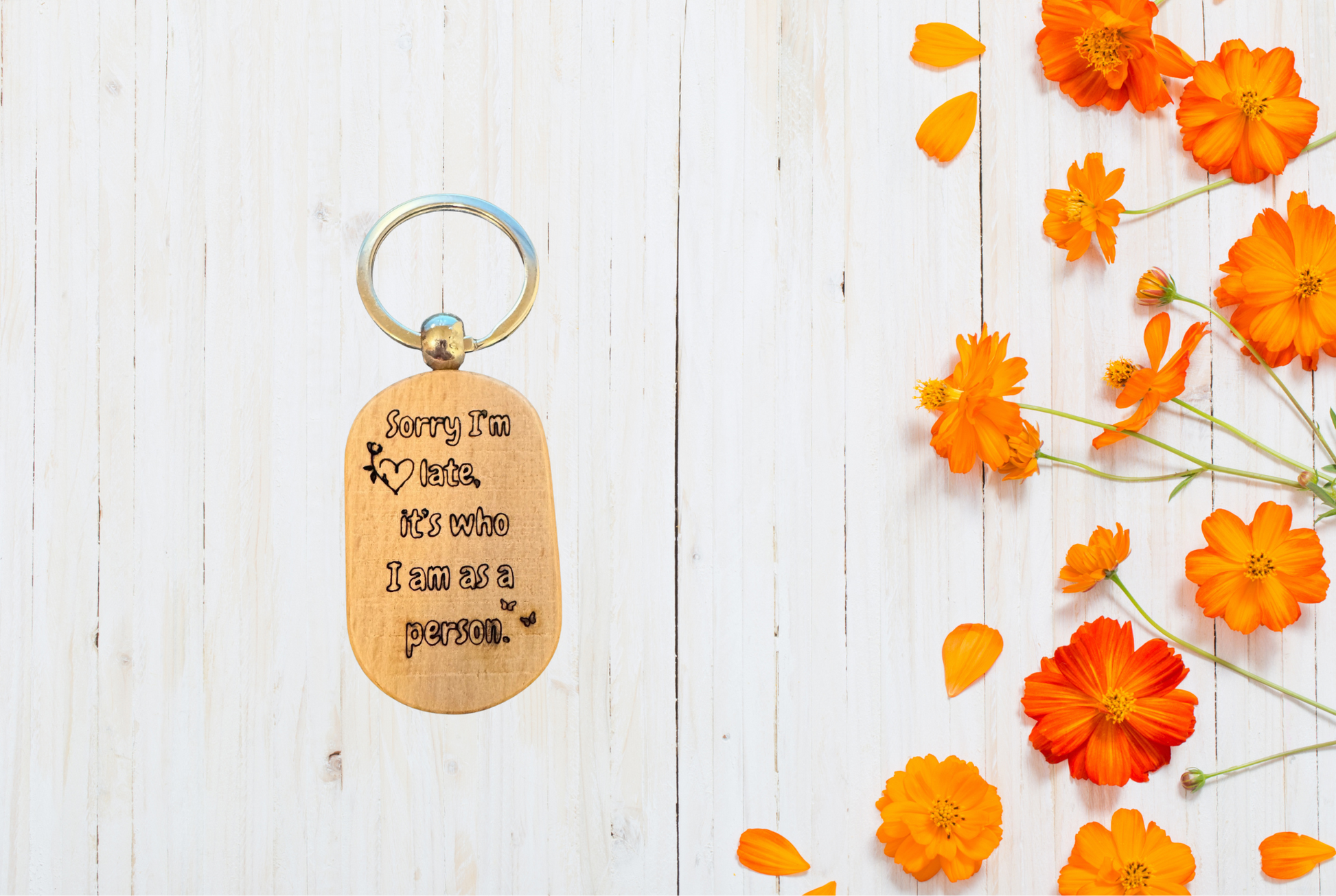 Keychain with humorous text 