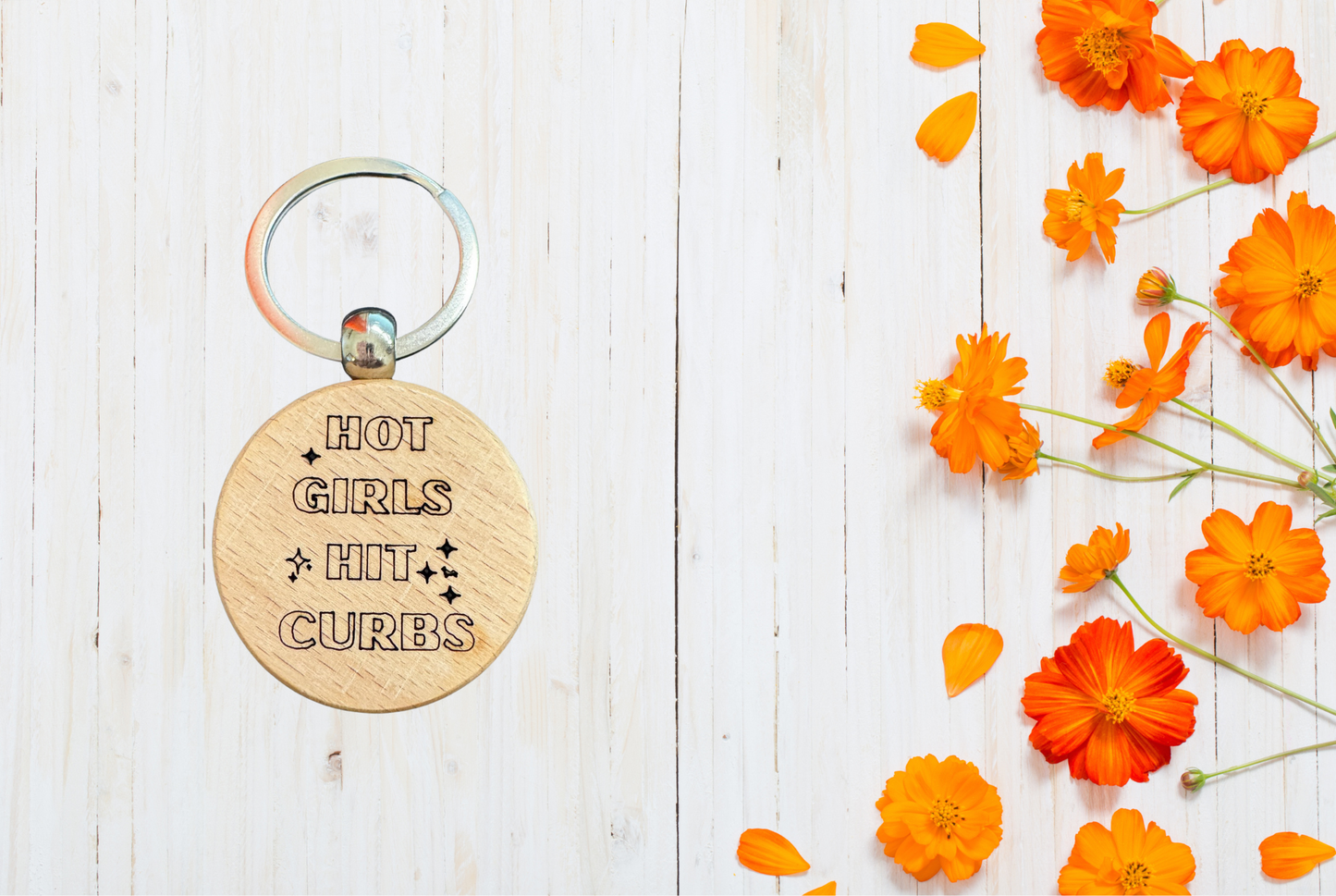 Wood Keychain with hilarious text 