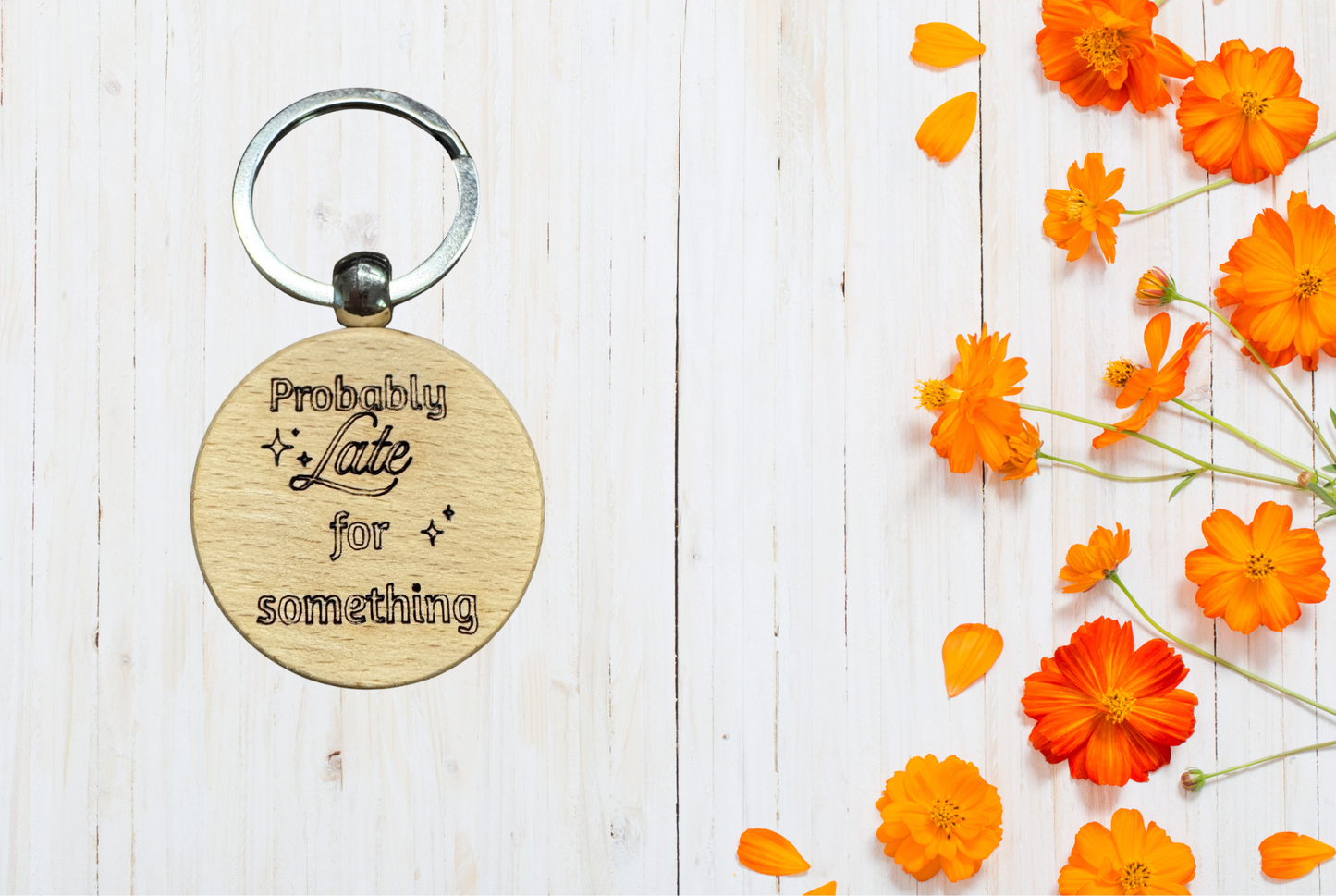 Wood Keychain with hilarious text 