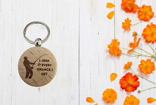 Keychain with humorous text 