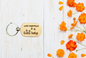 Life happens- Cats help Wood Keychain