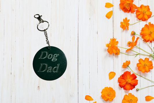 Keychain with 'Dog Dad' text 