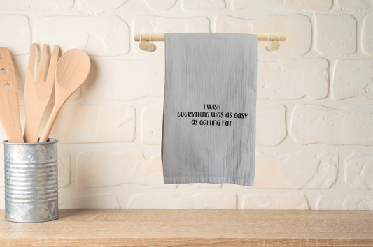 Kitchen towel with humorous text 