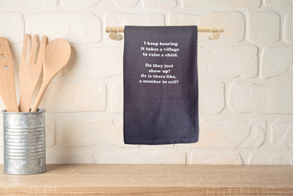 Kitchen towel with humorous text