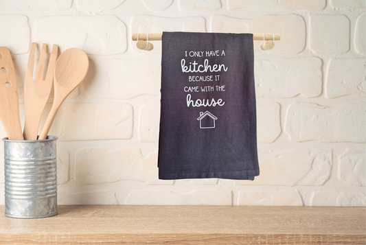 Kitchen towel with humorous text