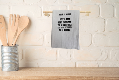 Kitchen towel with humorous text