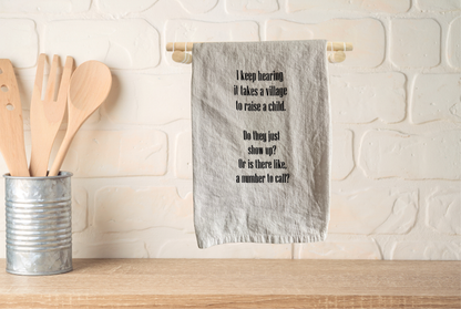Kitchen towel with humorous text