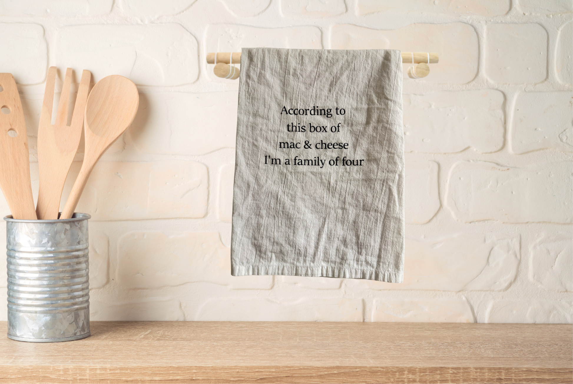 Kitchen towel with humorous text
